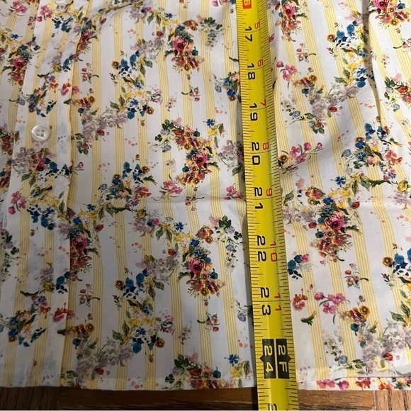 NEW Frank & Eileen Silvio Floral Stripe Untuckable Button Up Shirt Sz L Prairie - Picture 12 of 13